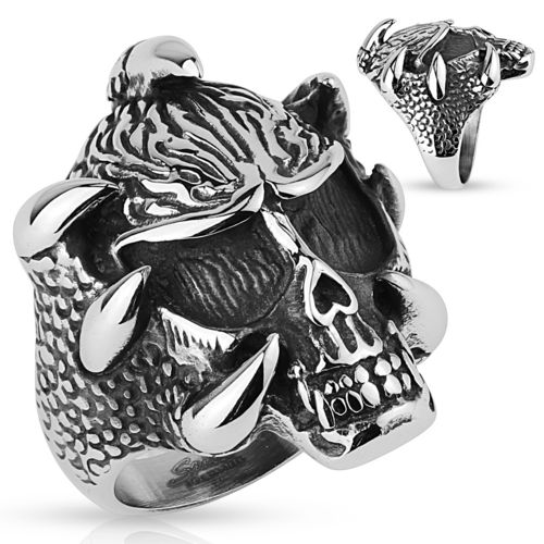 Skull with Claws Stainless Steel Rings
