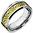8mm TC 2-tone Beveled Edge Comfort Fit Half-Round Band Ring w/ Celtic Flower Vine Inlay - Gold