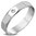 5mm Stainless Steel Comfort Fit Step-Edge Half-Round Band Ring w/ Clear CZ