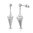 Stainless Steel Cone Spike Drop Stud Earrings w/ Clear CZ (pair)