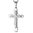 Stainless Steel Pave-Set Double Cross Pendant w/ Clear CZ