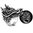 Stainless Steel 2-tone Dragon Chinese Zodiac Sign Biker Ring w/ Jet Black CZ