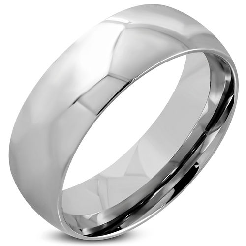 8mm | Stainless Steel Engravable Comfort Fit Half-Round Wedding Band Ring