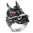 Stainless Steel 2-tone Large Dragon Chinese Zodiac Sign Biker Ring w/ Light Siam Red CZ