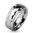 Diamond Pattern Grooved Center Stainless Steel Spinner Ring