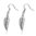 Stainless Steel 2-tone Leaf Long Drop Hook Earrings (pair)