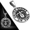 Stainless Steel 2-tone United States Air Force Military Medallion Medal Biker Pendant