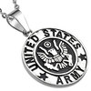 Stainless Steel 2-tone United States Army Military Medallion Medal Biker Pendant