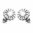 Stainless Steel Fancy Circle Flower Stud Earrings (Pair)
