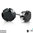 6mm | Stainless Steel Prong-Set Round Circle Stud Earrings w/ Jet Black CZ (pair)