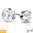 5mm | Stainless Steel Prong-Set Round Circle Stud Earrings w/ Clear CZ (pair)