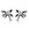 Stainless Steel Black Enameled Dragonfly Stud Earrings (pair)