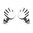 Stainless Steel Hand Wave Goodbye Stud Earrings (pair)