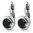 10mm | Stainless Steel Round Circle Leverback Earrings w/ Jet Black CZ (pair)