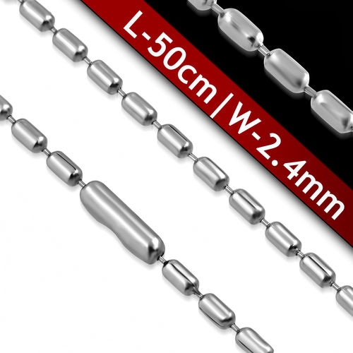 L-50cm W-2.4mm | Stainless Steel Military Oval Link Chain