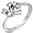 Stainless Steel Prong-Set Round Sirena Bypass Fancy Ring w/ Clear CZ