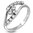 Stainless Steel Attractive Journey Split Shank Bypass Ring w/ Clear CZ