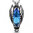 Stainless Steel 2-Tone Crystal Dragon Wing Invisible Bail Biker Pendant W/ Faceted Aquamarine CZ
