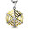Stainless Steel 2-Tone Spider Web Circle Charm Pendant