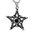 Stainless Steel 2-Tone Pentagram Star Biker Pendant W/ Dark Red CZ