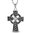 Stainless Steel 2-Tone Celtic Trinity Knot Clonmacnoise Cross Pendant W/ Clear CZ