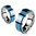 Spinning Center Blue IP 316L Stainless Steel 2 Tone Double Layered Ring