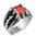 Fire Dragon Claw Set Ruby Red Square Gem Cast Ring Stainless Steel