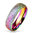 Sand Blast Finish Rainbow IP Classic Dome Ring 316L Stainless Steel